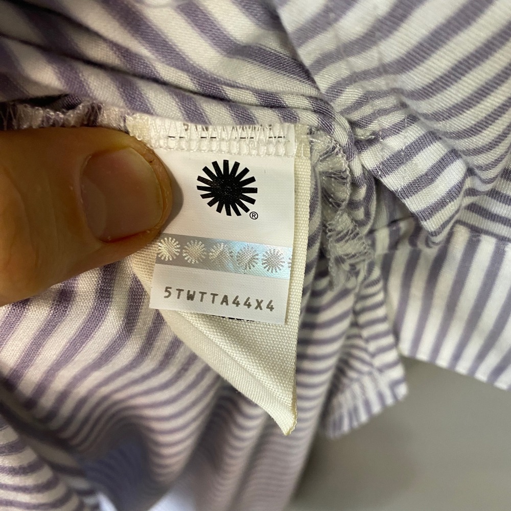 UGG Womens Striped Button Down Nightshirt Purple White 3/4 Sleeve XL Loungewear - Picture 13 of 15